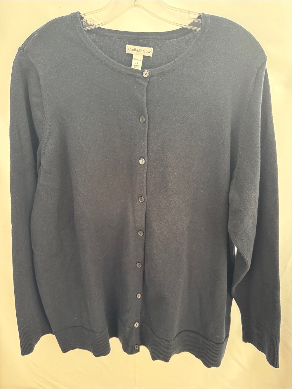 croft & barrow Women’s Black Crewneck Sweater Size 1X